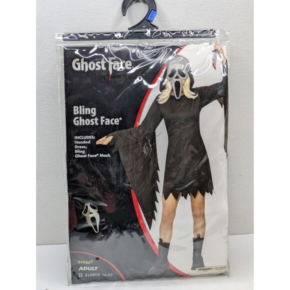 Spirit Scream Halloween BLING Ghost Face Scream Adult XL 16-20 Costume Cosplay - Picture 1 of 11